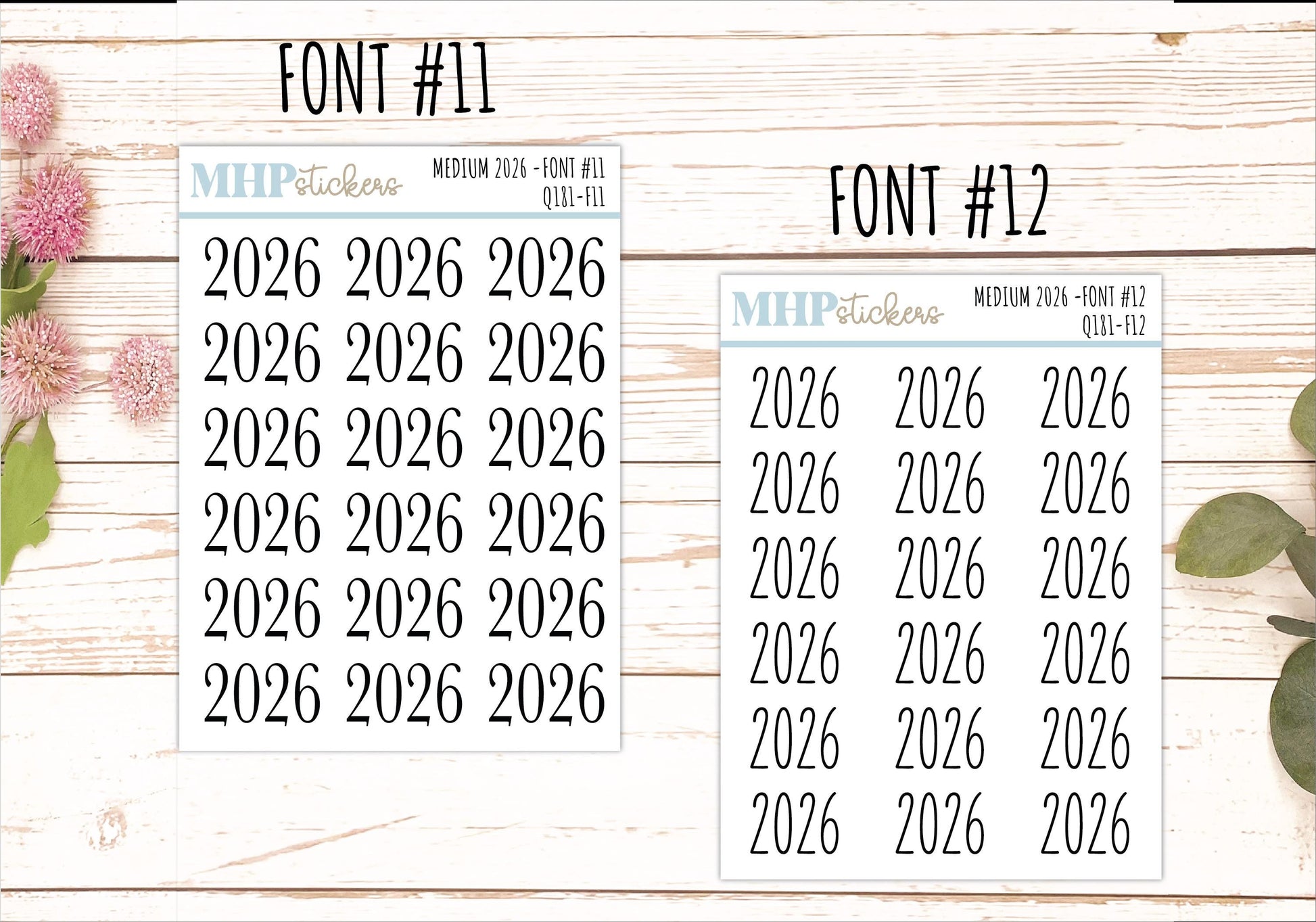 2026 Small Year Stickers for Planners || Q181