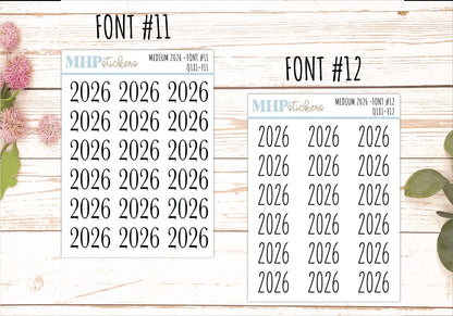2026 Small Year Stickers for Planners || Q181