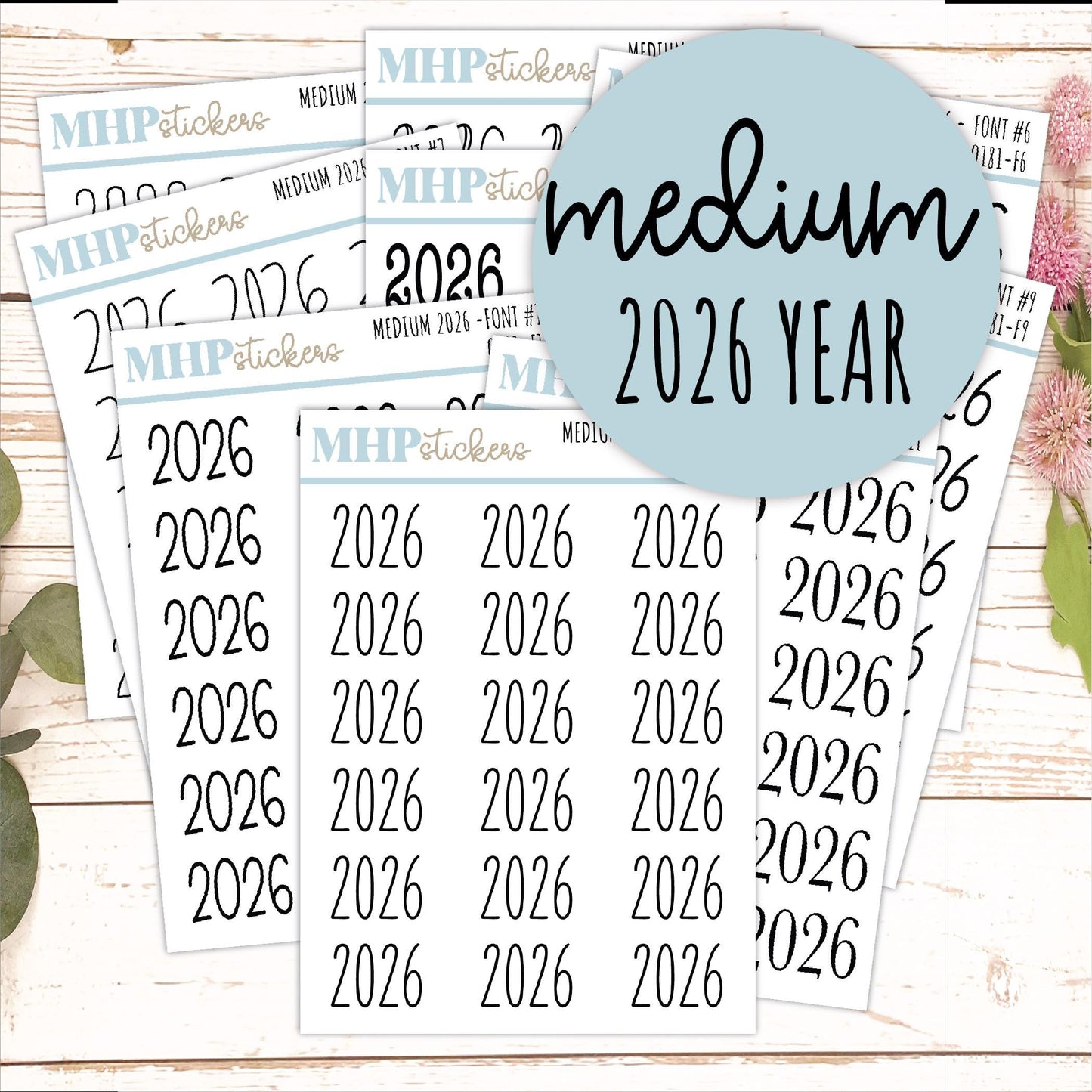 2026 Small Year Stickers for Planners || Q181