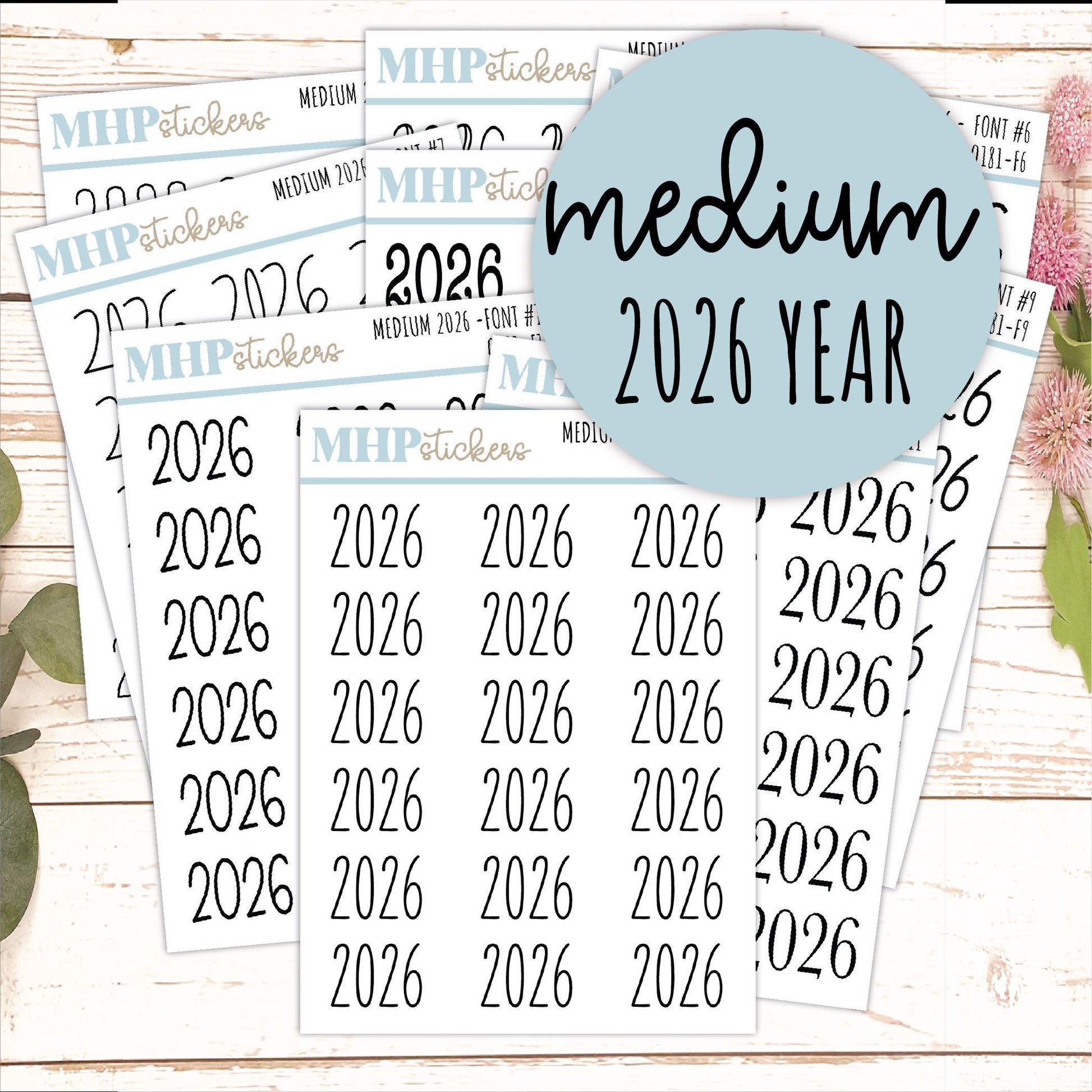 2026 Small Year Stickers for Planners || Q181