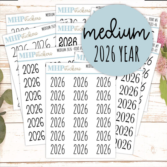2026 Small Year Stickers for Planners || Q181