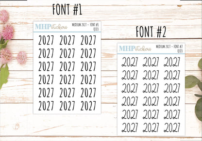 2027 Medium Year Stickers for Planners || Q183