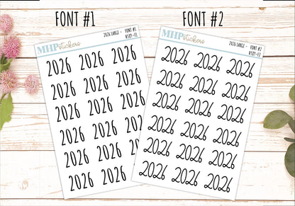 2026 Medium Year Stickers for Planners. || H589