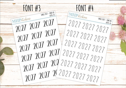 2027 Large Year Stickers for Planners. || H595