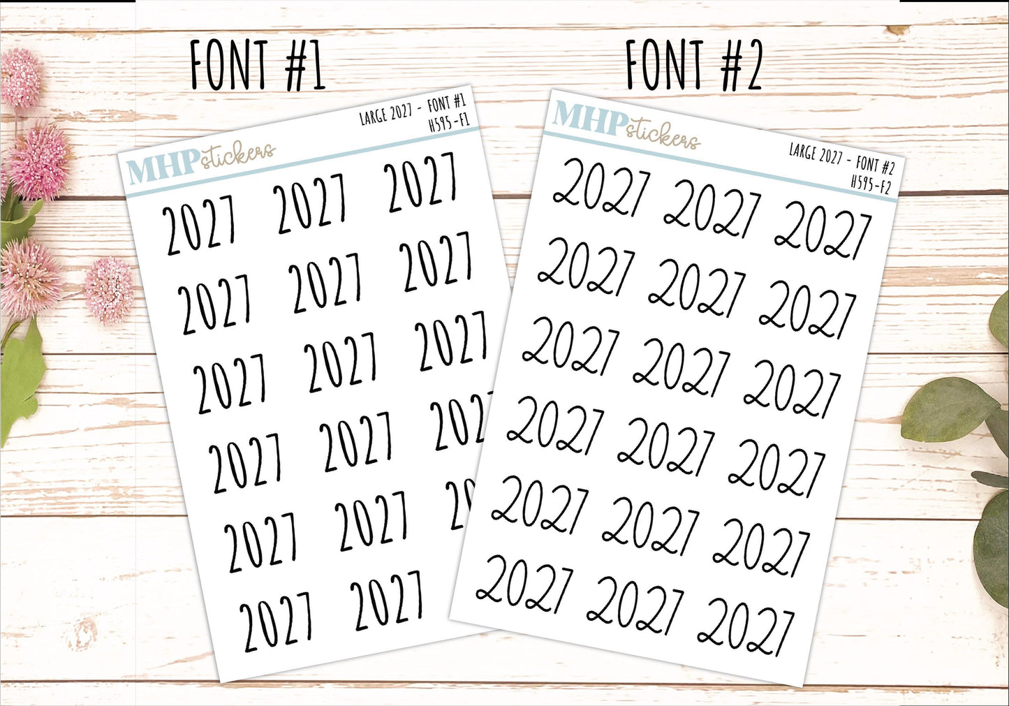 2027 Large Year Stickers for Planners. || H595