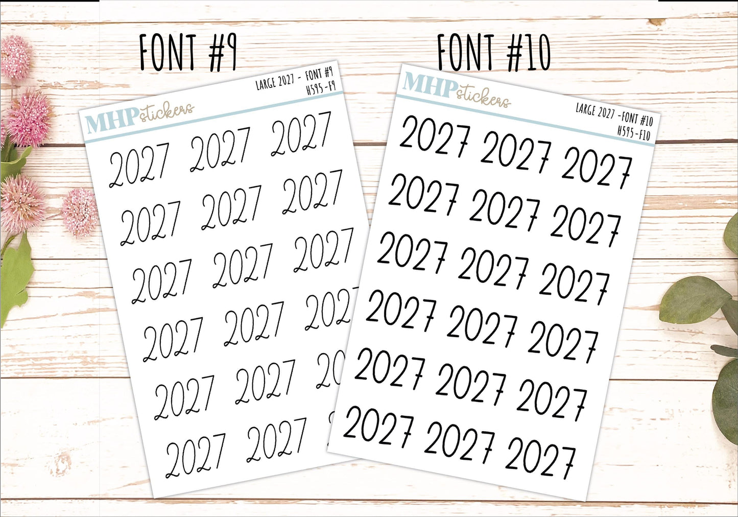 2027 Large Year Stickers for Planners. || H595