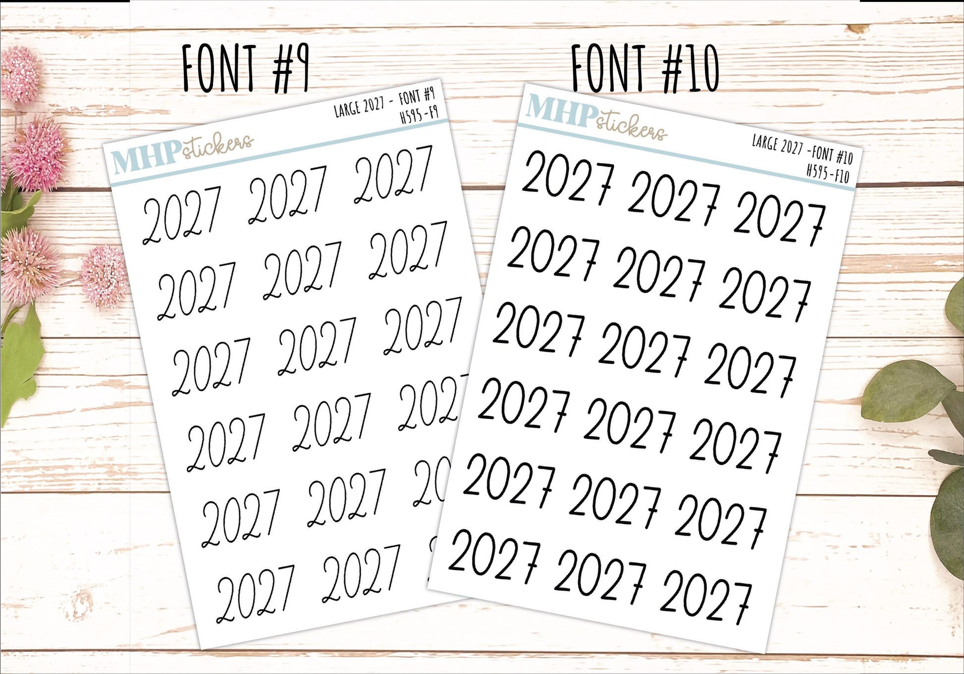 2027 Large Year Stickers for Planners. || H595