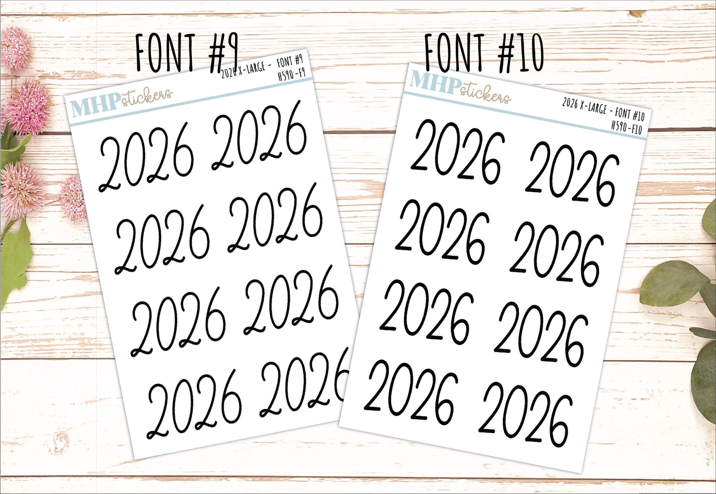 2026 Year Large Size Stickers for Planners || H590