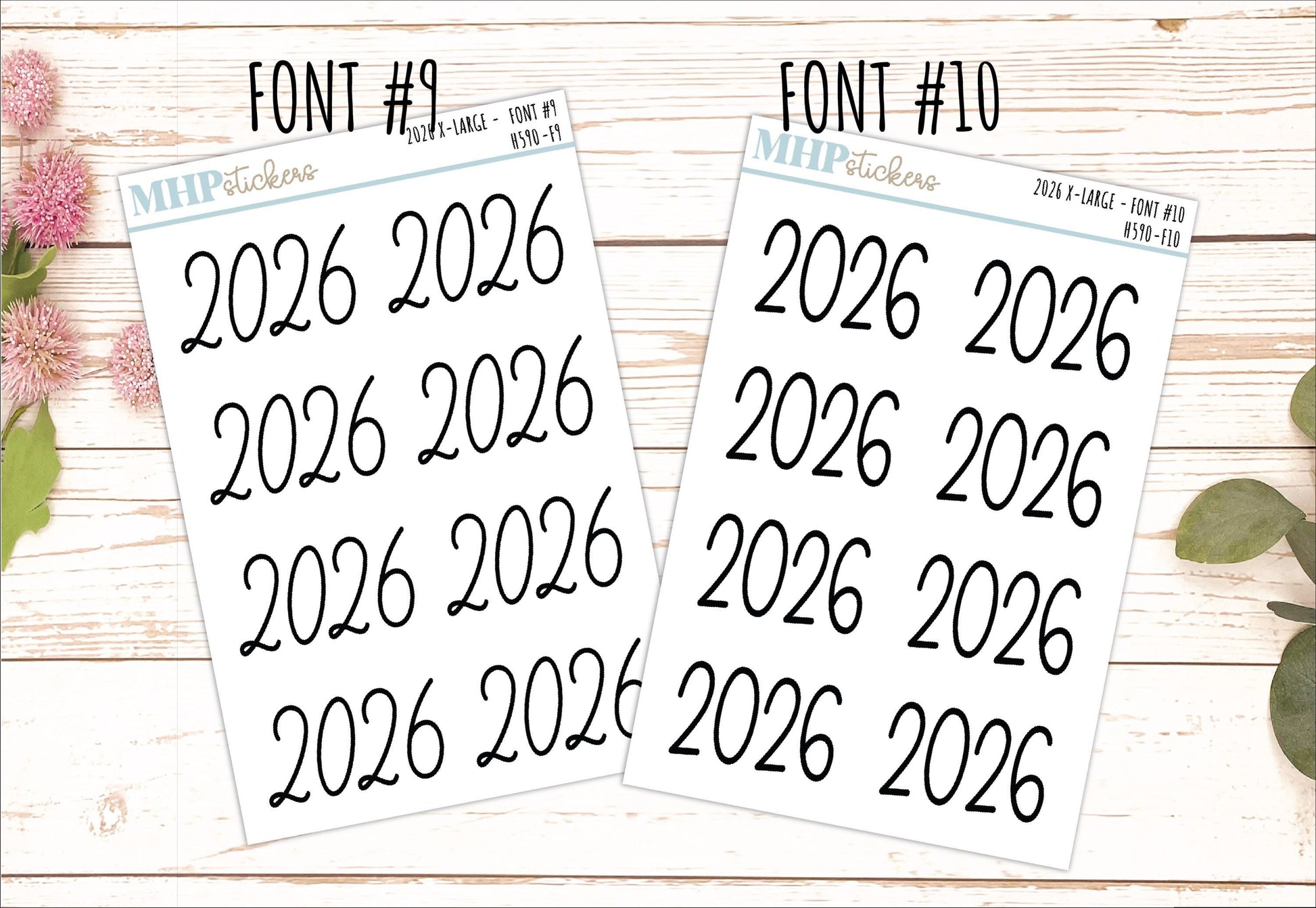 2026 Year Large Size Stickers for Planners || H590