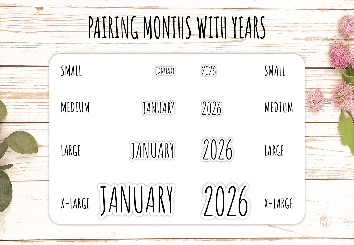 2027 Year X-Large Size Stickers for Planners || H602