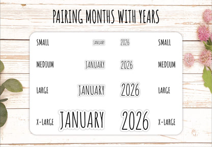 2027 Year X-Large Size Stickers for Planners || H602