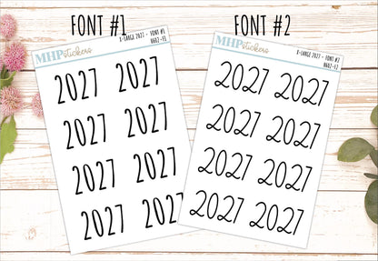 2027 Year X-Large Size Stickers for Planners || H602