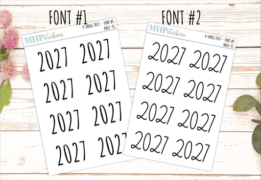 2027 Year X-Large Size Stickers for Planners || H602