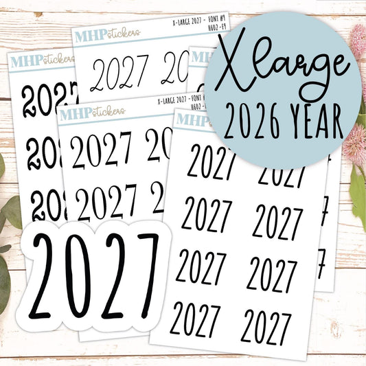 2027 Year X-Large Size Stickers for Planners || H602