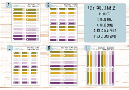 Basic Labels & Habit Trackers. ADD-Ons for Monthly Kits "Summer Flowers" || AOBL