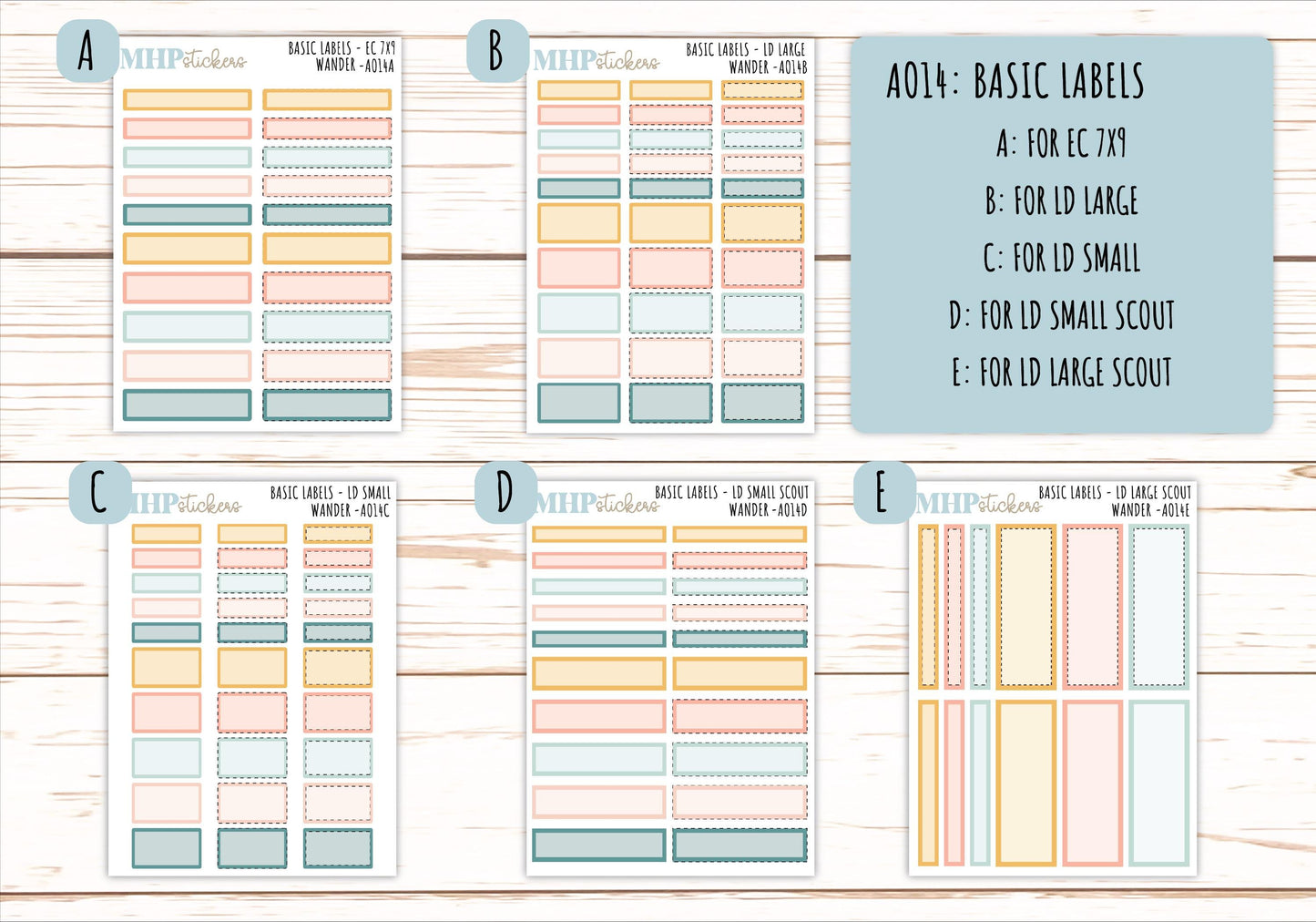 Basic Labels & Habit Trackers. ADD-Ons for Monthly Kits "Wander" || AOBL