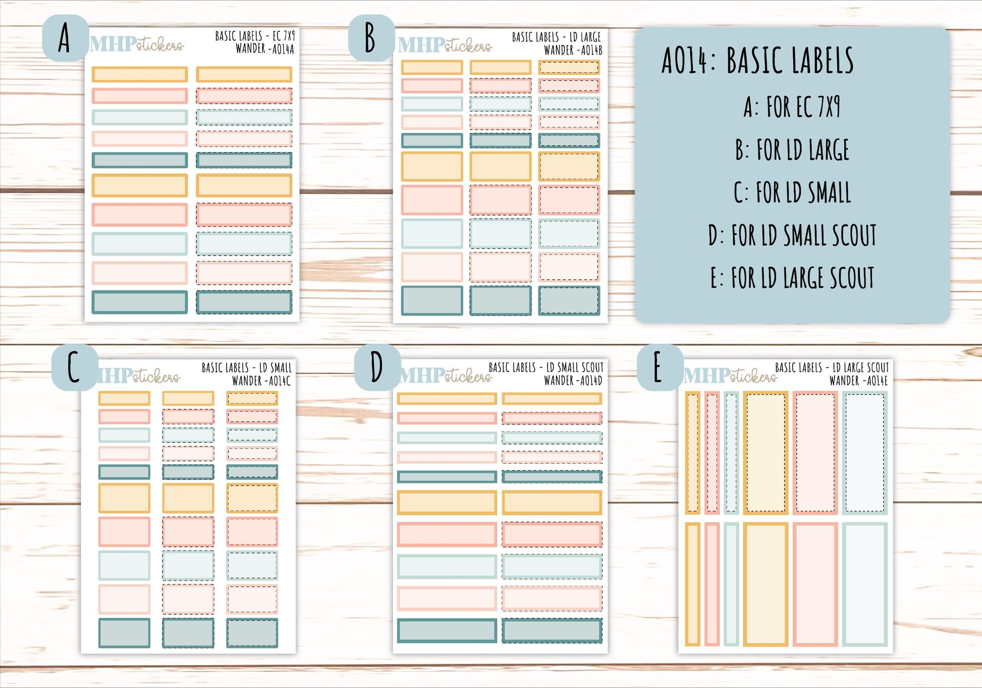 Basic Labels & Habit Trackers. ADD-Ons for Monthly Kits "Wander" || AOBL