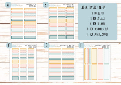 Basic Labels & Habit Trackers. ADD-Ons for Monthly Kits "Wander" || AOBL