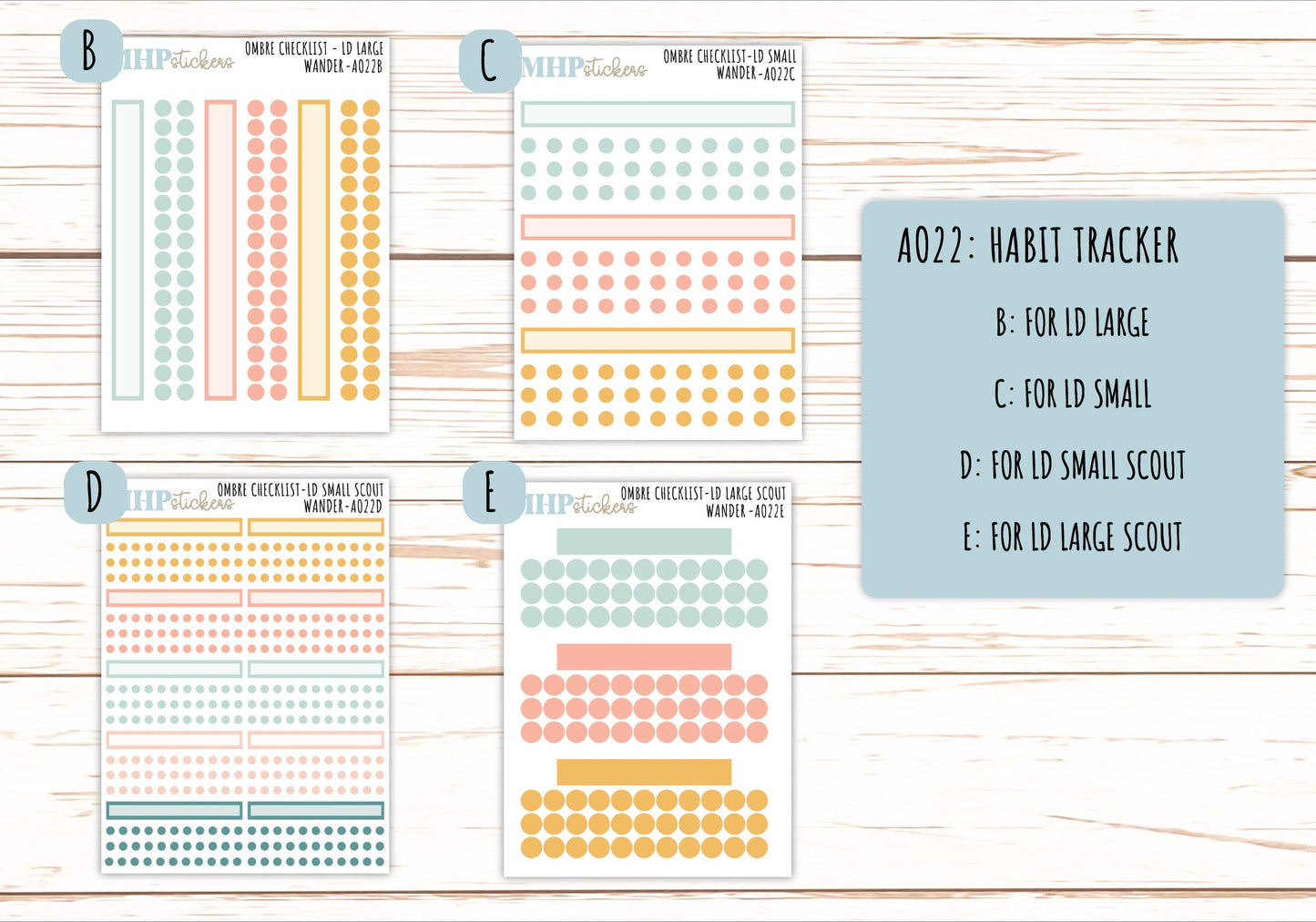 Basic Labels & Habit Trackers. ADD-Ons for Monthly Kits "Wander" || AOBL