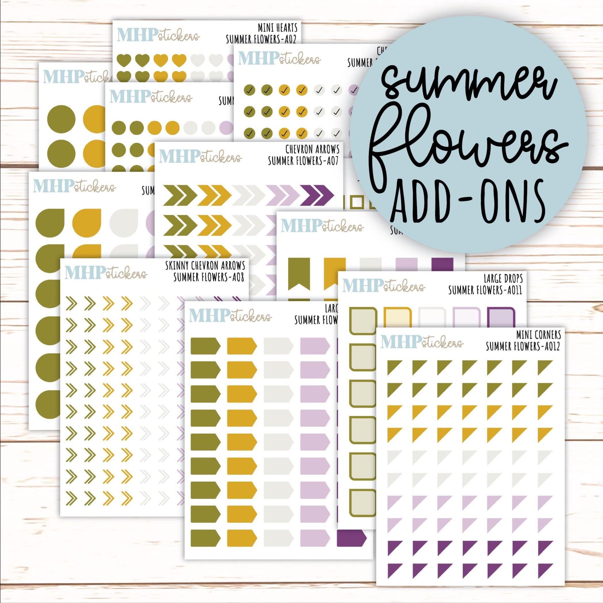 ADD-On's for Monthly Kits "Summer Flowers" || AO