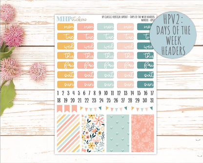 JUNE Stickers for Happy Planner Classic Vertical Layout. 2026 Collection. "Wander" || HPV