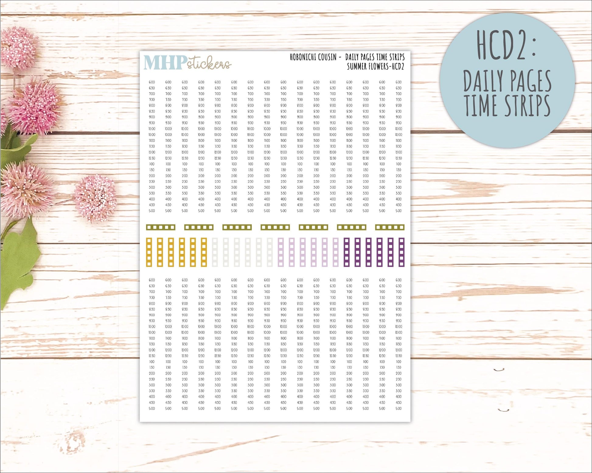 JUNE 2026 Stickers for Hobonichi Cousin. A5 Planners "Summer Flowers" || HC