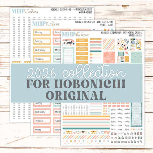 JUNE 2026 Stickers for Hobonichi Techo Original. A6 Planners "Wander" || HO