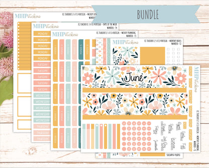JUNE Stickers for EC Teacher Lesson Planner - Vertical Layout. 2026 Collection "Wander" || ECTV