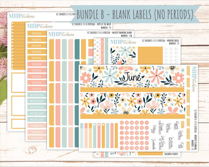 JUNE Stickers for EC Teacher Lesson Planner - Vertical Layout. 2026 Collection "Wander" || ECTV