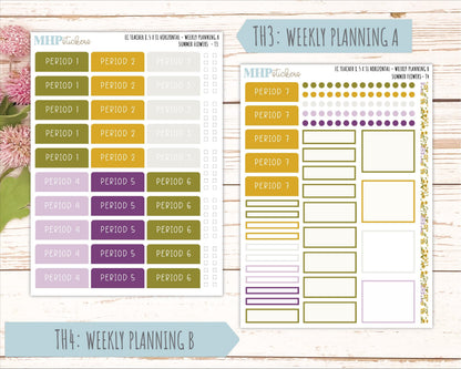 JUNE Stickers for EC Teacher Lesson Planner - Horizontal Layout. 2026 Collection "Summer Flowers" || ECTH