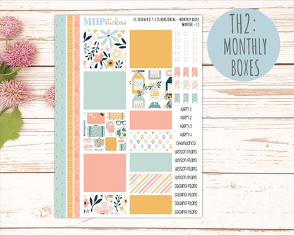 JUNE Stickers for EC Teacher Lesson Planner - Horizontal Layout. 2026 Collection "Wander" || ECTH