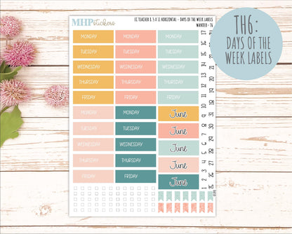 JUNE Stickers for EC Teacher Lesson Planner - Horizontal Layout. 2026 Collection "Wander" || ECTH