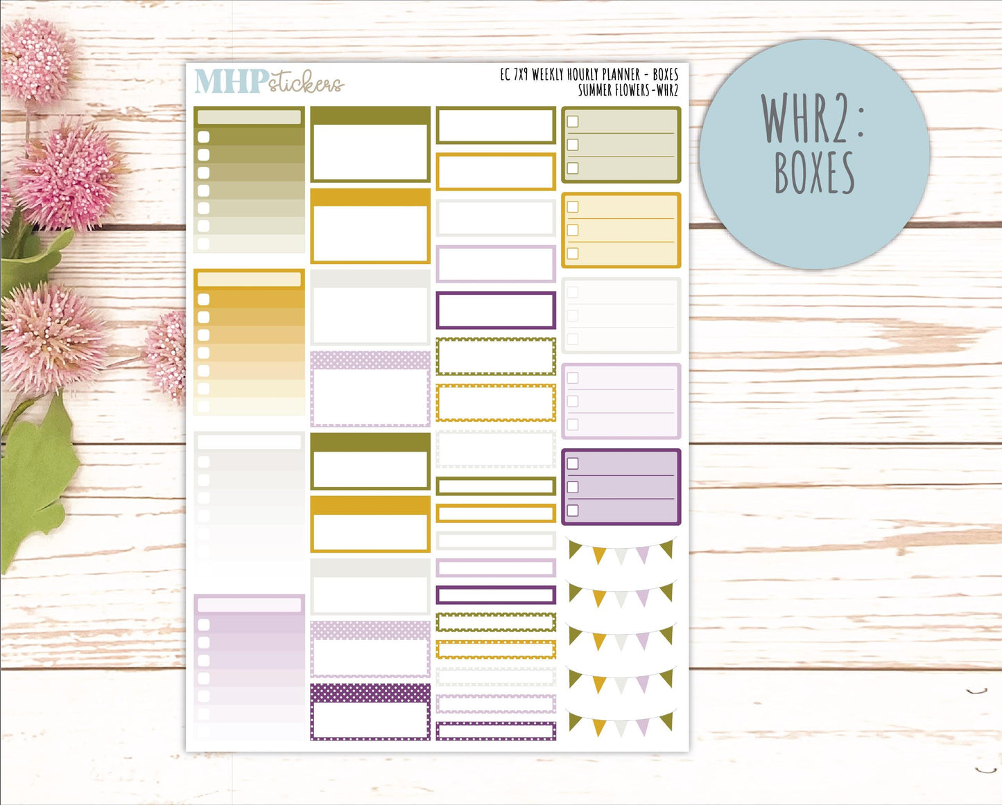 JUNE Weekly Hourly Planning Kits for 7x9 Erin Condren Planners. 2026 Collection "Summer Flowers" || ECWHR