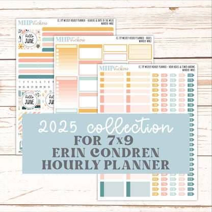 JUNE Weekly Hourly Planning Kits for 7x9 Erin Condren Planners. 2026 Collection "Wander" || ECWHR