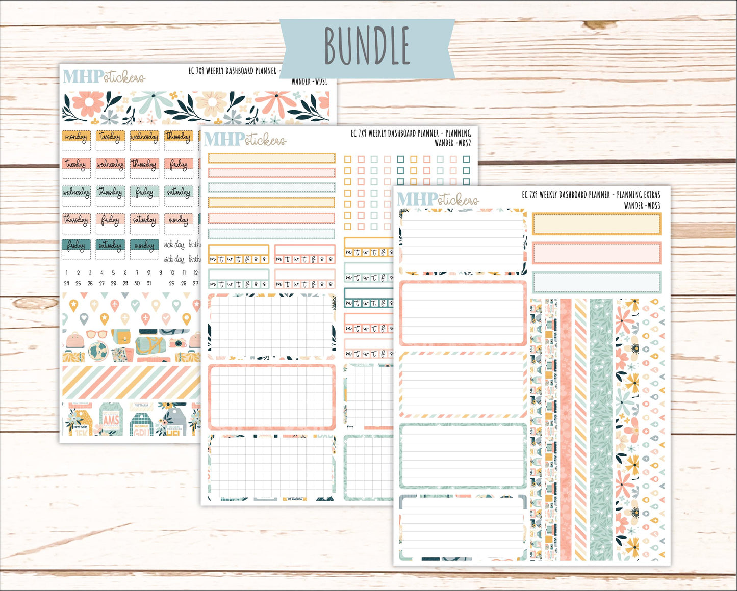 JUNE Weekly Dashboard Kit for 7x9 Erin Condren Planners. 2026 Collection "Wander" || ECWDS