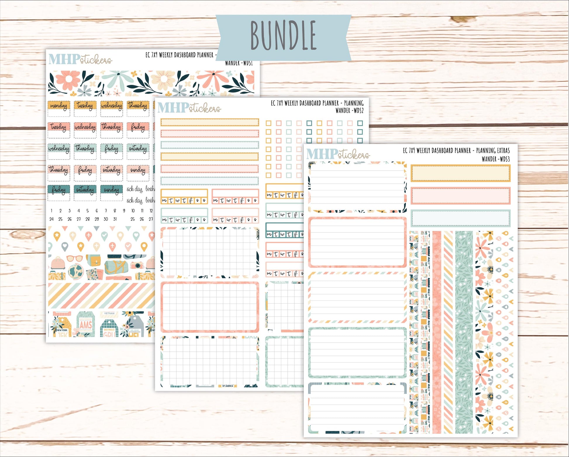 JUNE Weekly Dashboard Kit for 7x9 Erin Condren Planners. 2026 Collection "Wander" || ECWDS