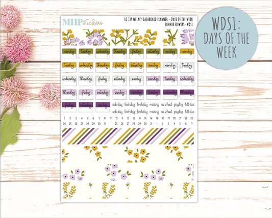 JUNE Weekly Dashboard Kit for 7x9 Erin Condren Planners. 2026 Collection "Summer Flowers" || ECWDS