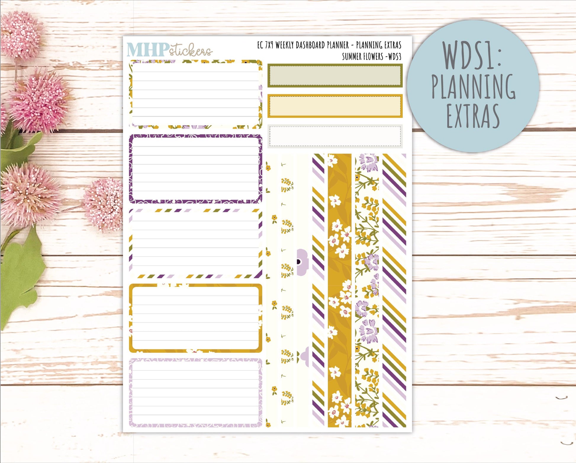 JUNE Weekly Dashboard Kit for 7x9 Erin Condren Planners. 2026 Collection "Summer Flowers" || ECWDS