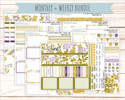 JUNE Weekly Dashboard Kit for 7x9 Erin Condren Planners. 2026 Collection "Summer Flowers" || ECWDS