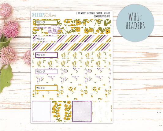 JUNE Weekly Horizontal Planning Kit for 7x9 Erin Condren Planners. 2026 Collection "Summer Flowers" || ECWH