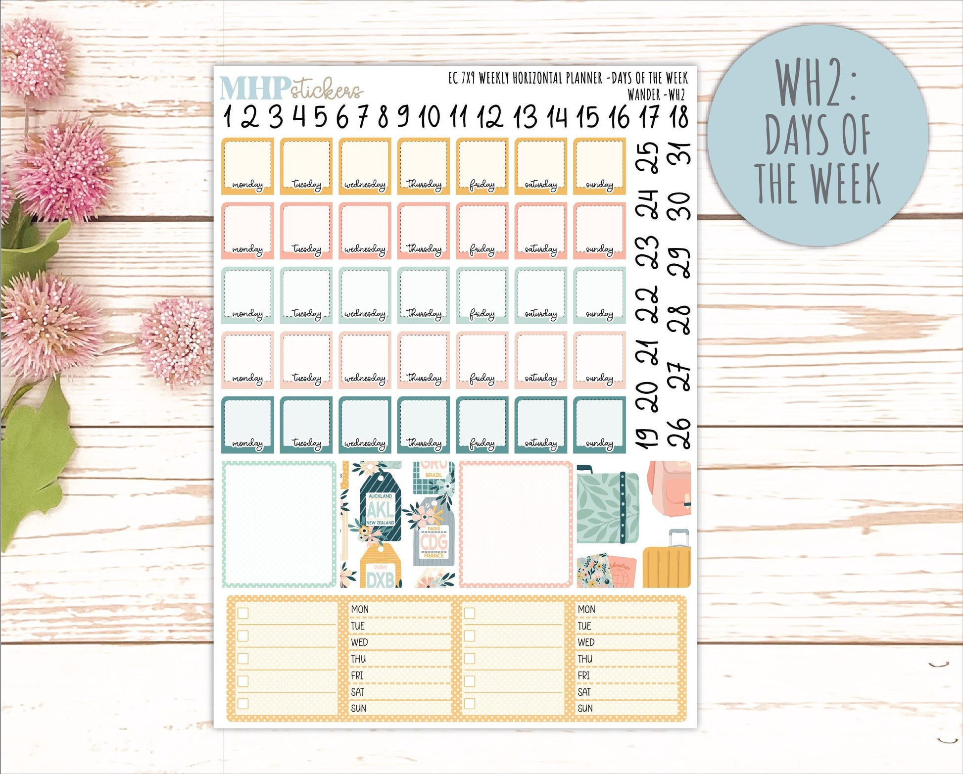 JUNE Weekly Horizontal Planning Kit for 7x9 Erin Condren Planners. 2026 Collection "Wander" || ECWH