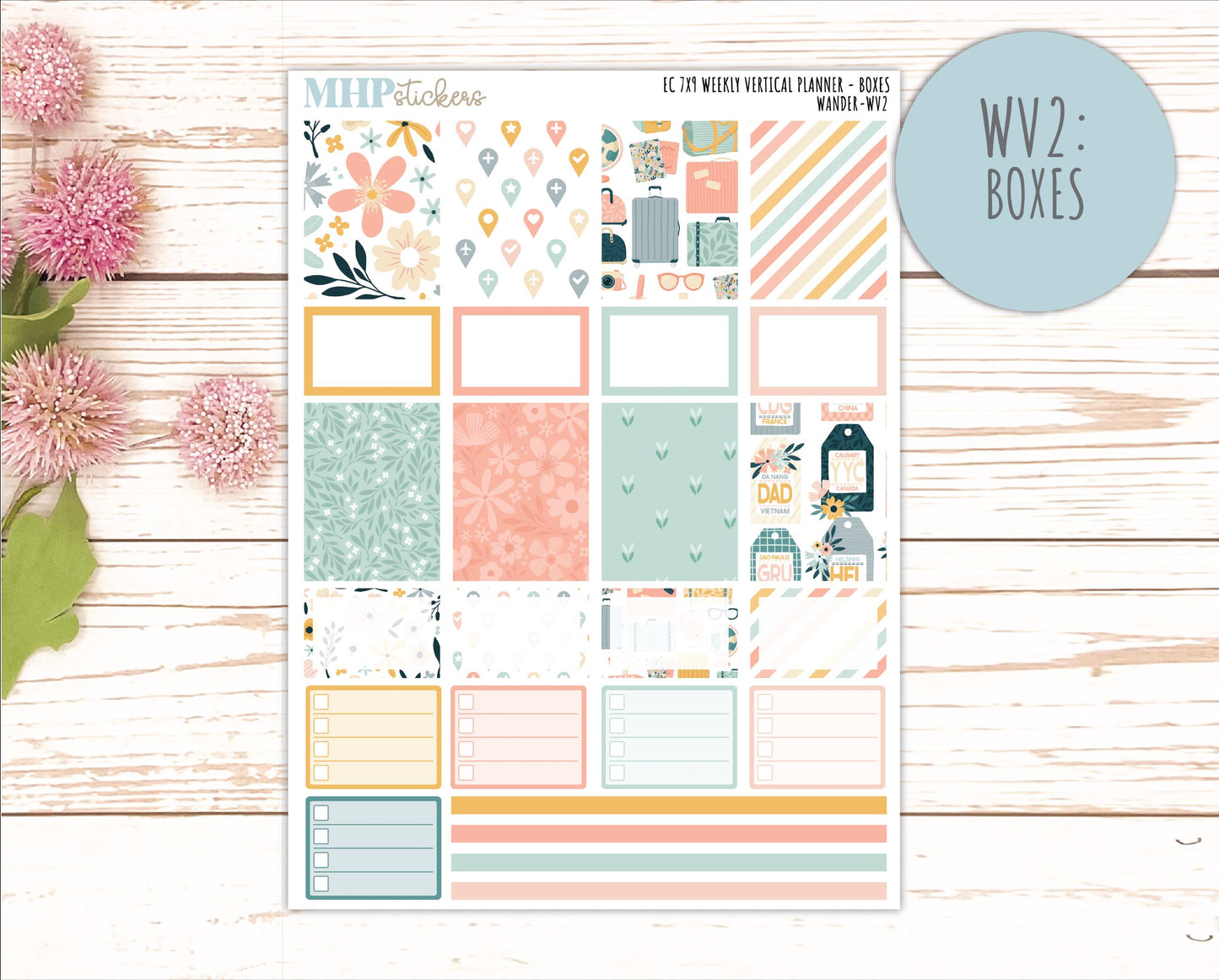 JUNE Weekly Vertical Kits for 7x9 Erin Condren Planners. 2026 Collection "Wander" || ECWV