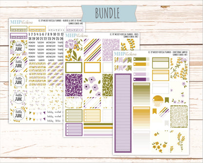JUNE Weekly Vertical Kits for 7x9 Erin Condren Planners. 2026 Collection "Summer Flowers" || ECWV