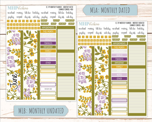 JUNE Monthly Kit for 7x9 Erin Condren Planners. 2026 Collection "Summer Flowers" || ECM