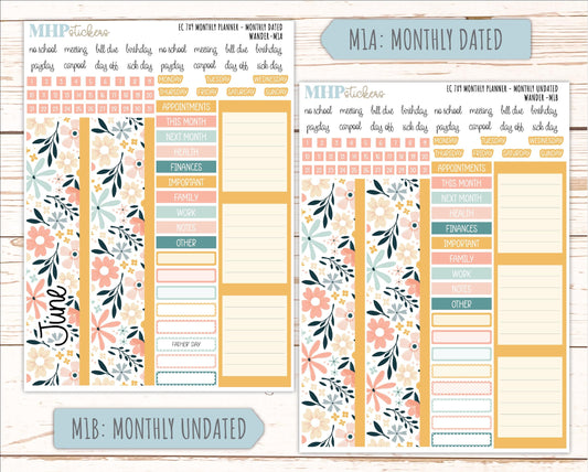 JUNE Monthly Kit for 7x9 Erin Condren Planners. 2026 Collection "Wander" || ECM