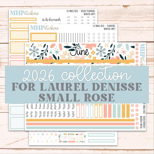 JUNE 2026 Stickers for The Small Rose Laurel Denise Planner. "Wander" || MPP