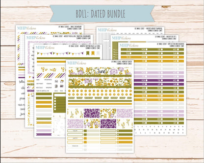 JUNE 2026 Stickers for the Small Scout Planner. For Laurel Denise Planners. "Summer Flowers" ||SS