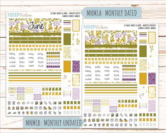 JUNE 2026 Stickers for Small Nancy & Anne Laurel Denise Planners "Summer Flowers" || MN