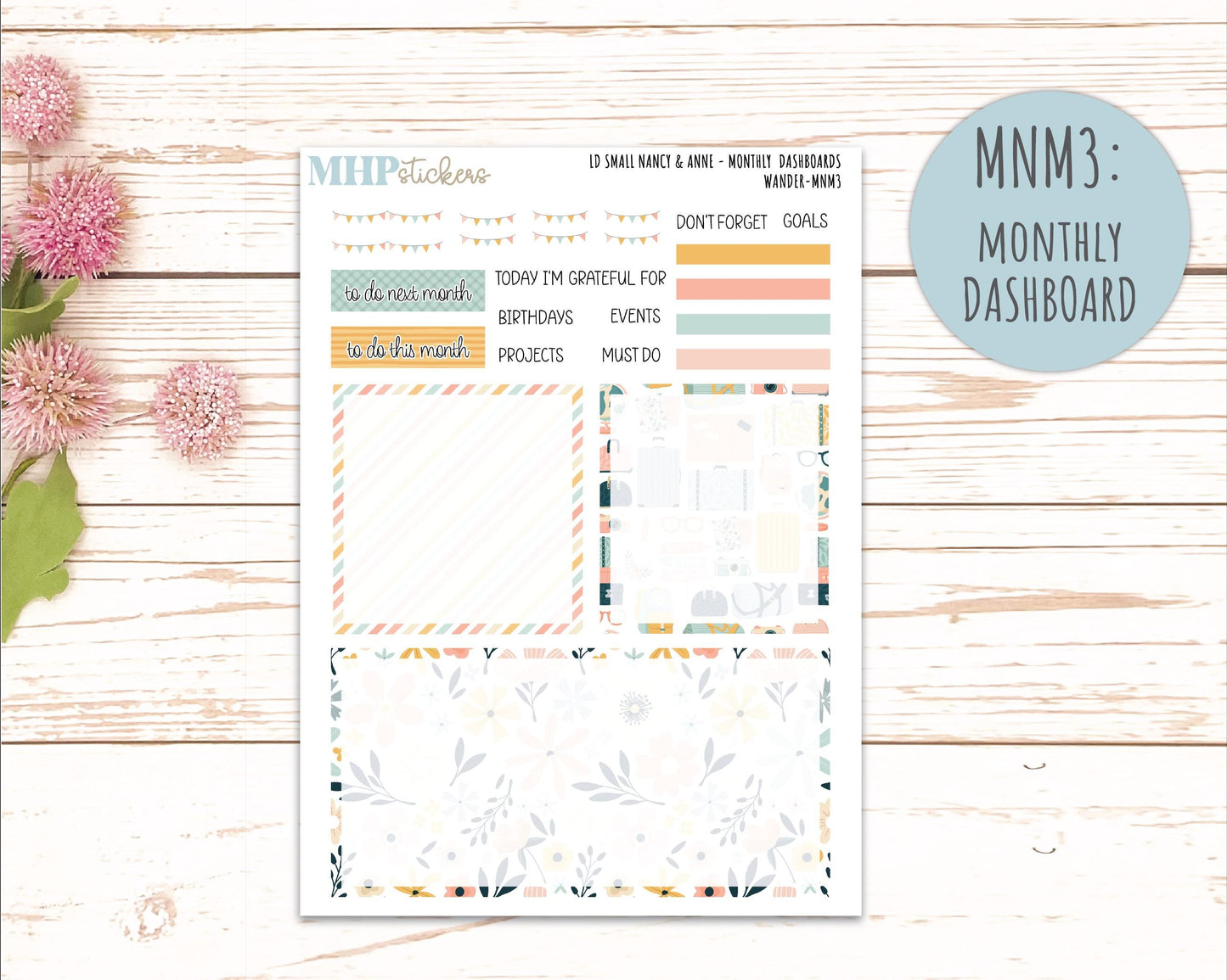 JUNE 2026 Stickers for Small Nancy & Anne Laurel Denise Planners "Wander" || MN