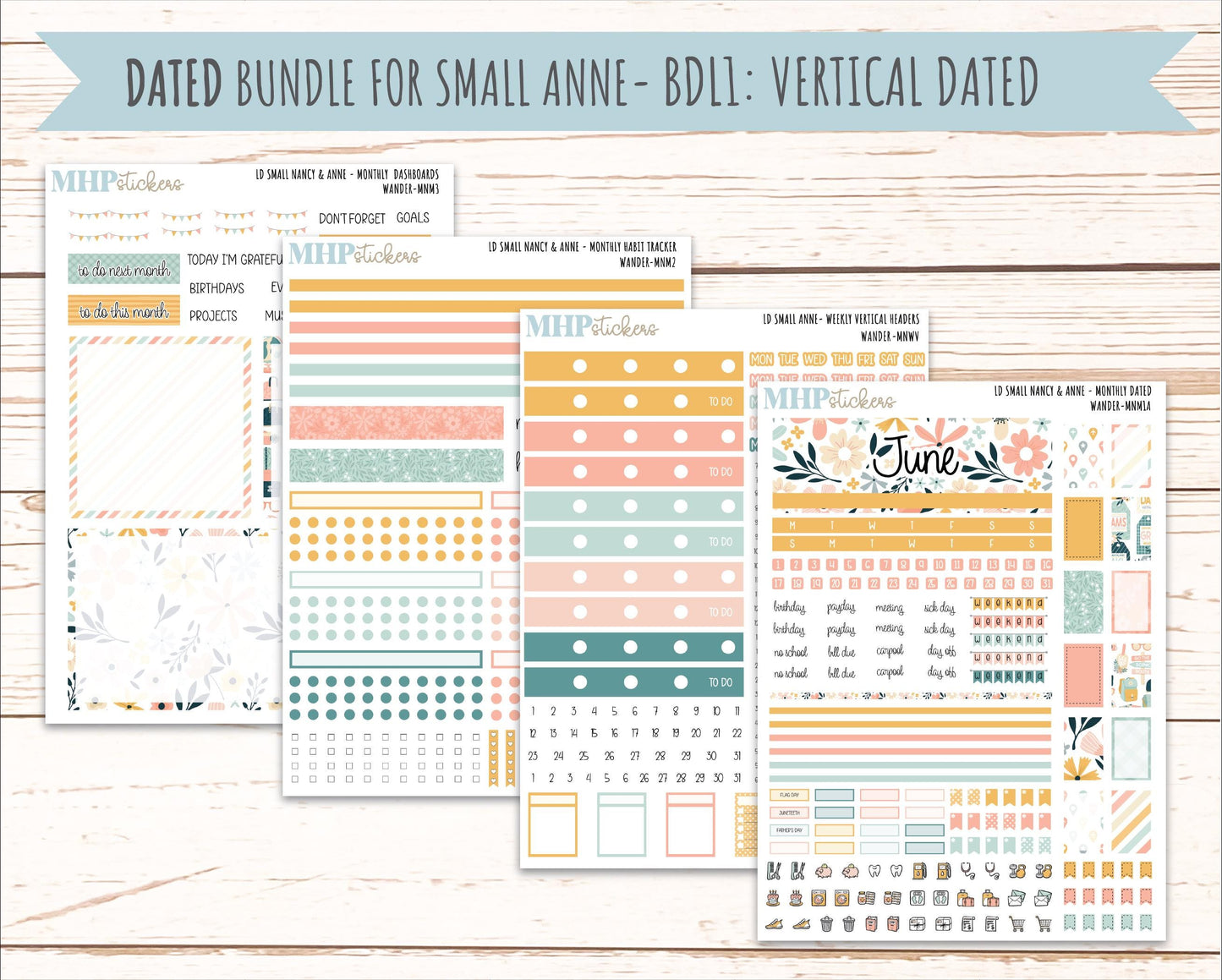 JUNE 2026 Stickers for Small Nancy & Anne Laurel Denise Planners "Wander" || MN